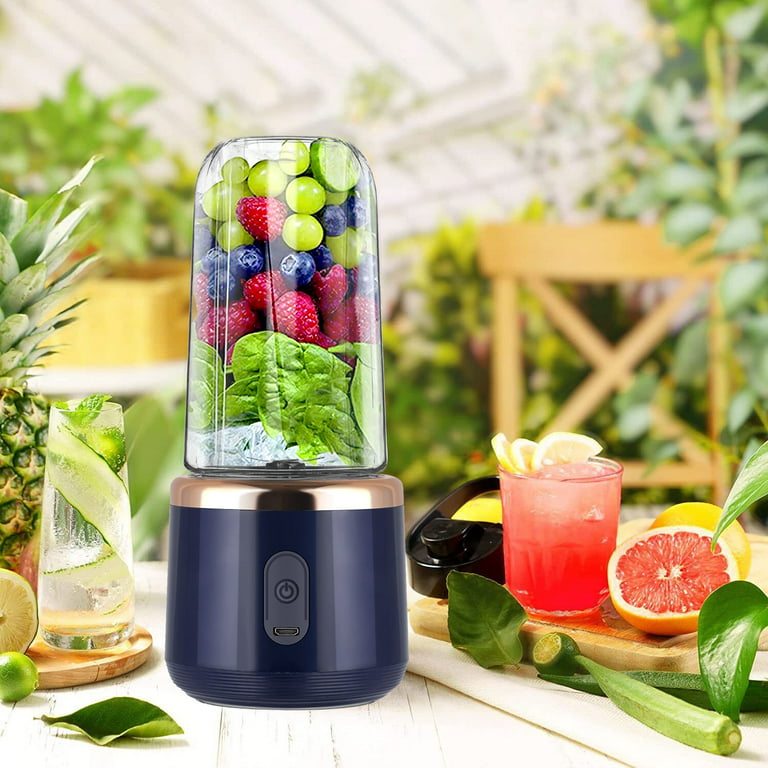 Portable Blender, Personal Size Blender, 400 ml Mini Juicer Cup, Household Fruit Mixer, Small Blender for Shakes and Smoothies, USB Rechargeable with