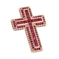 thumbnail image 1 of Luxurman 14K Gold Natural 2.8 Ctw Princess Cut Ruby Cross Pendant (Rose Gold), 1 of 1