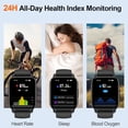 thumbnail image 6 of Smart Watch for Men Women with Bluetooth Call,1.85" Touchscreen Smartwatch 112+ Sport Modes, IP68 Waterproof Fitness Tracker for Android iOS, Black, 6 of 7