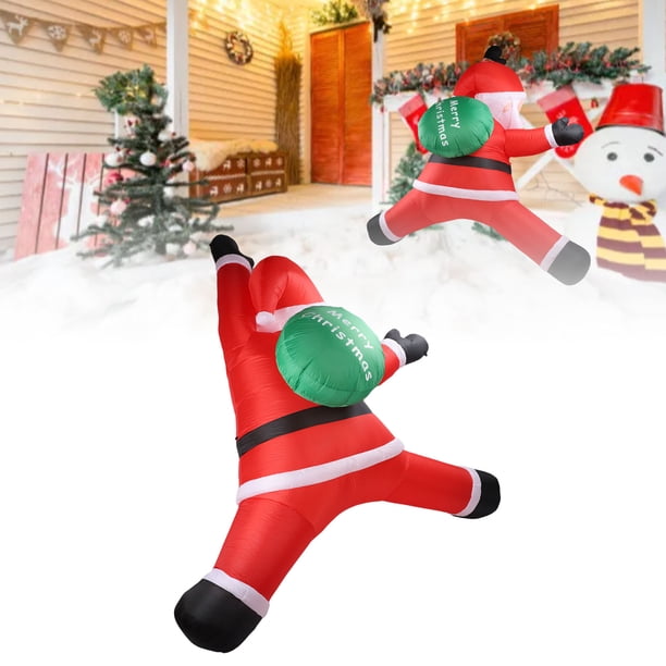 Inflable Navidad Escalada Santa Soplando Santa Claus Con Bolsa De 5.9 Pies Decoración De Navidad Al Aire Libre Con Luces LED Para Jardín De Jardín Patio Decoración