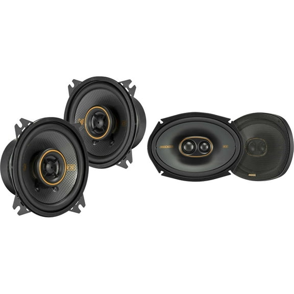 Kicker 51KSC69304 KS-Series 6x9" 3-way Speakers with 1" and .75" tweeters w/ 51KSC404 4" Coaxial Bundle