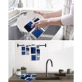 thumbnail image 5 of Blue Grey Geometric Kitchen Dish Towels for Drying Dishes Set of 4, Abstract Art Irregular Contemporary Waffle Weave Microfiber Hand Tea Bathroom Towels Quick Dry & Absorbent Towel 15.7x23.6, 5 of 7