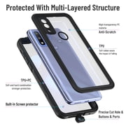 Shellbox for Moto G Pure 2021 Case, Waterproof Dustproof Case Built-in Screen Protector, Full Body Shockproof Protective Cover for MOTO G Pure 2021 6.5 inch (Black)