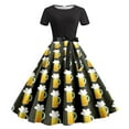 thumbnail image 1 of Qiopertar Robe à Manches Longues Imprimée Festival de la Bière pour Femmes Manches Courtes Col Rond Mi-Mollet Grandes Économies de Vacances! à Moins de 5$ jusqu'à 90 % de Réduction, 1 of 2