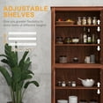 thumbnail image 4 of HOMCOM 64" 4-Door Kitchen Pantry, Freestanding Storage Cabinet with 3 Adjustable Shelves for Kitchen, Dining or Living Room, Brown, 4 of 7