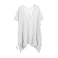 thumbnail image 3 of Bovxnpu Summer Short Sleeve T Shirts Pullover Top Undershirt Cover Up V Neck Knit Mesh Cover Up Sunscreen Light Summer Tops (Women's or Women's Plus), 3 of 4
