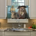 thumbnail image 4 of Coolnut 36 Inch Length Kitchen Curtains Pirate Dog 2 Panels Half Window Sheer Curtains Rod Pocket Farmhouse Short Drapes for Bathroom Cafe Basement Home Decor, 4 of 7