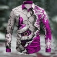 thumbnail image 2 of KANG Men's Christmas Fashion 3d Printed Casual Holiday Carnival Button Lapel Long Sleeved Shirt, 2 of 3