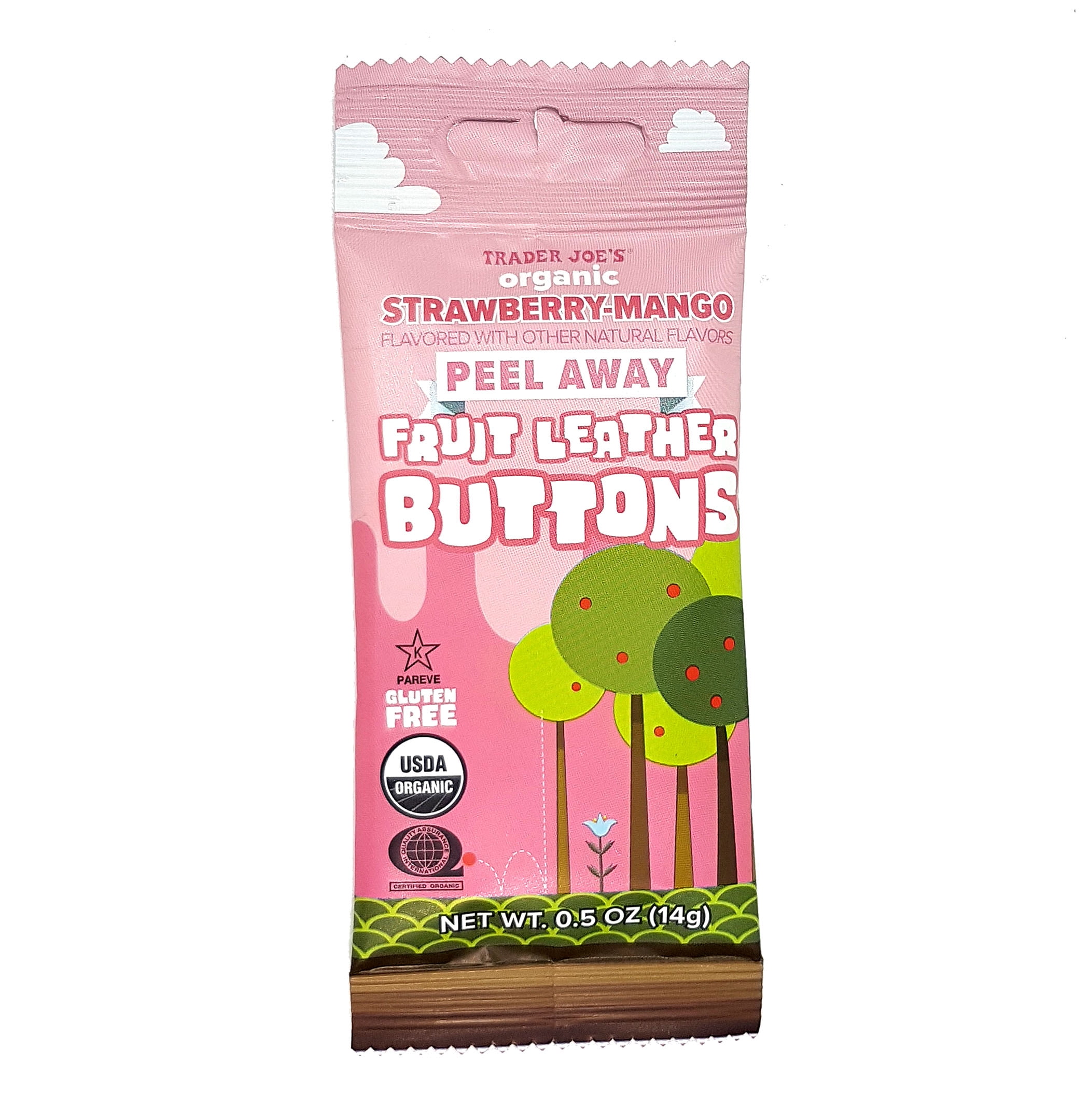 Organic Fruit Leather Buttons Peel Away Variety Pack Gift Set 3 Flavors (Mango, Strawberry-Mango, Grape-Mango) 3 Each (9-Piece Set)