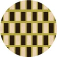 thumbnail image 1 of Ahgly Company Machine Washable Indoor Round Transitional Mustard Yellow Area Rugs, 8' Round, 1 of 7
