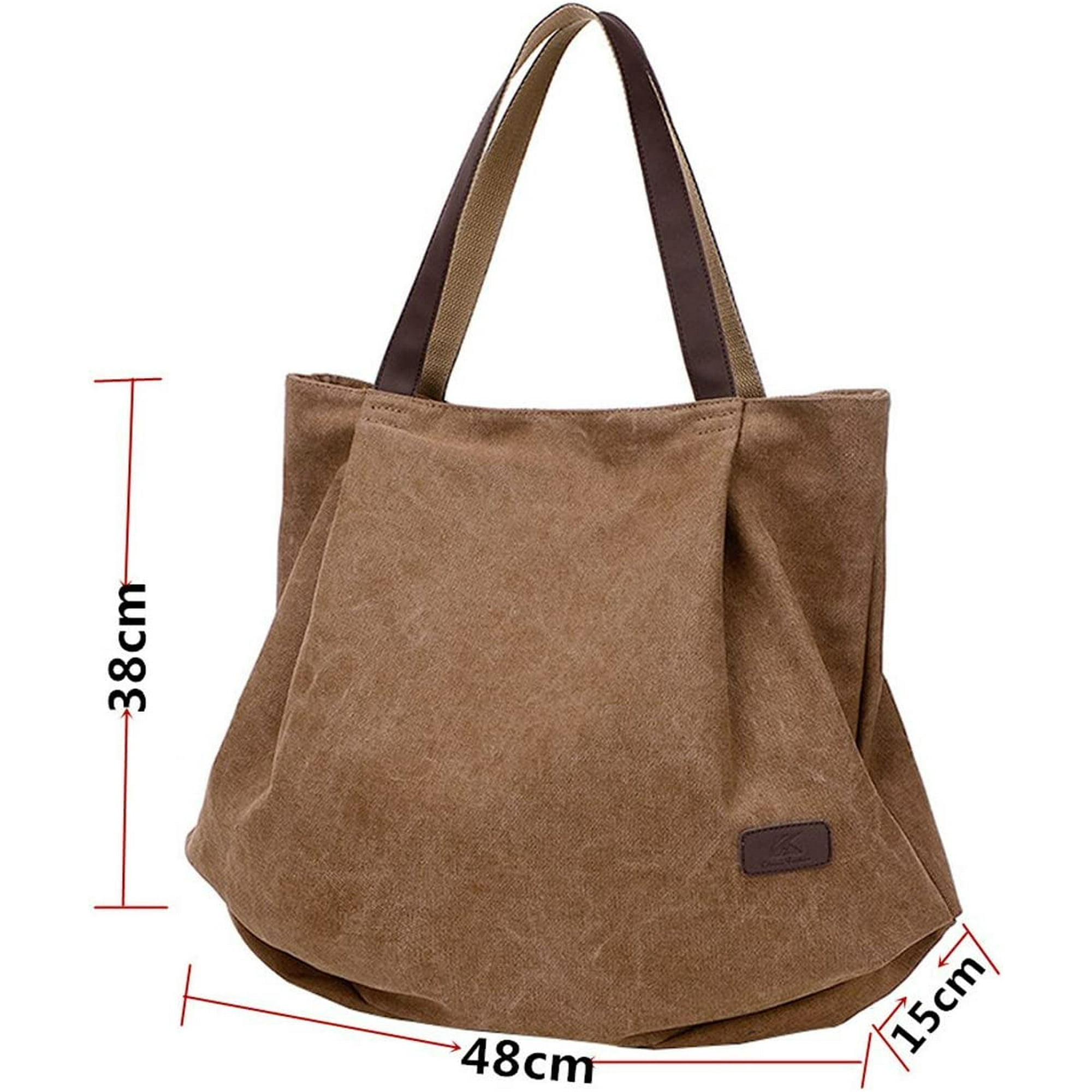 Women S Vintage Canvas Shopper Shoulder Bag Handbag Pouch Bag Leisure Bag Brown