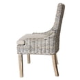 thumbnail image 3 of 19" Seat H Country Farmhouse Distressed White Wash Weave Dining Chair, 3 of 4