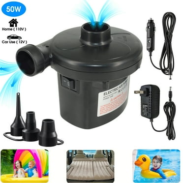 Electric Air Pump for Inflatables, Air Mattress Pump Quick Fill Inflator Deflator Air Bed Pump Black
