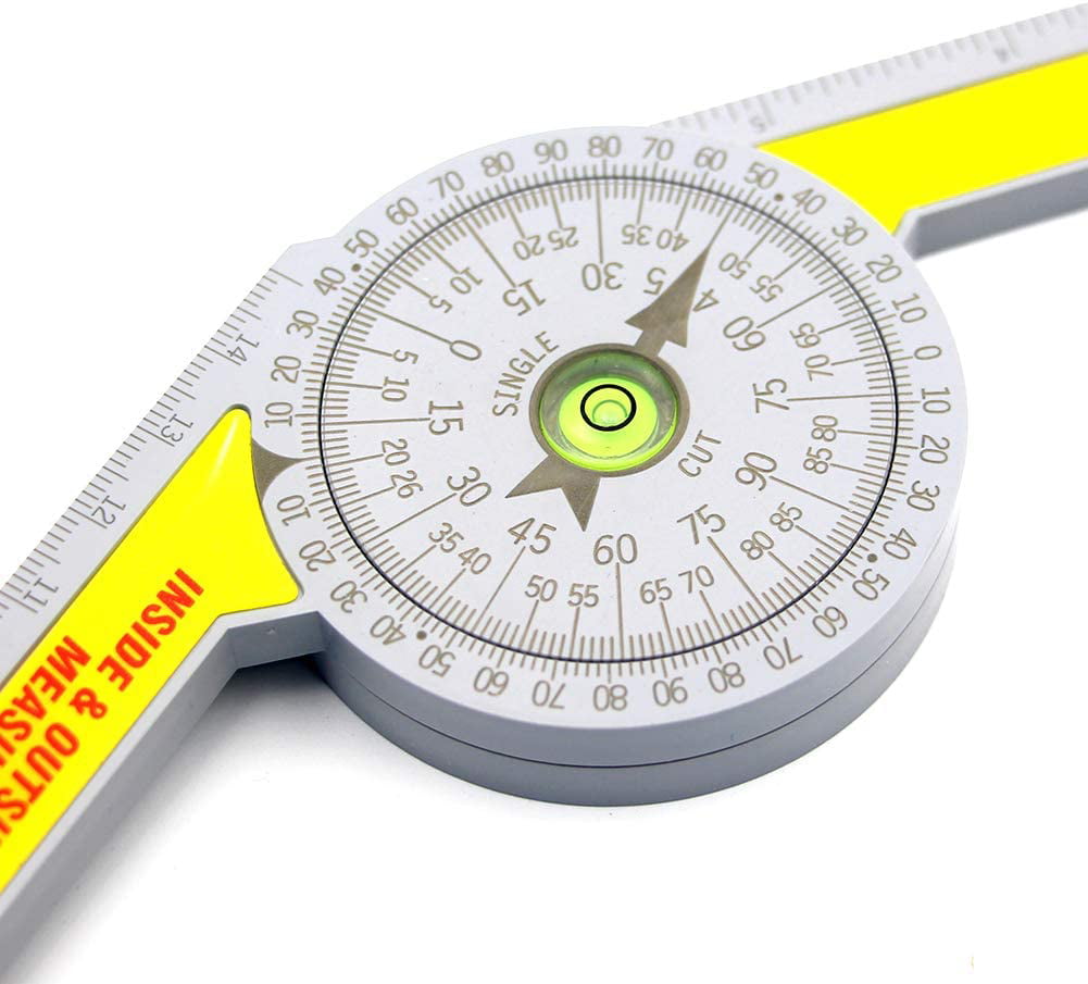 Miter Saw Protractor 360 Degree Goniometer Engraved Dial Accurate Angle Finder 