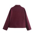 thumbnail image 6 of WRKEKC Winter Coats for Women Notched Lapel Button Front Long Sleeve Wool Blend Mid Length Coat with Pockets, 6 of 8
