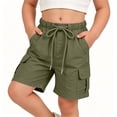 thumbnail image 5 of Aezemi Girls School Cargo Shorts, Bermuda Elastic Waist Straight Leg Hiking Outer Shorts, Lightweight Workout Summer Bottoms for Kids 4-5T, 5 of 8