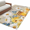 thumbnail image 2 of Daisy Spring Floral 3'x5' Washable Rug, Farmhouse Botanical Bees Elegant Non-Slip Area Rugs for Entryway Kitchen Classroom, StainResistant Dorm Throw Carpet, Low Pile Soft Indoor Floor Mat, 2 of 9