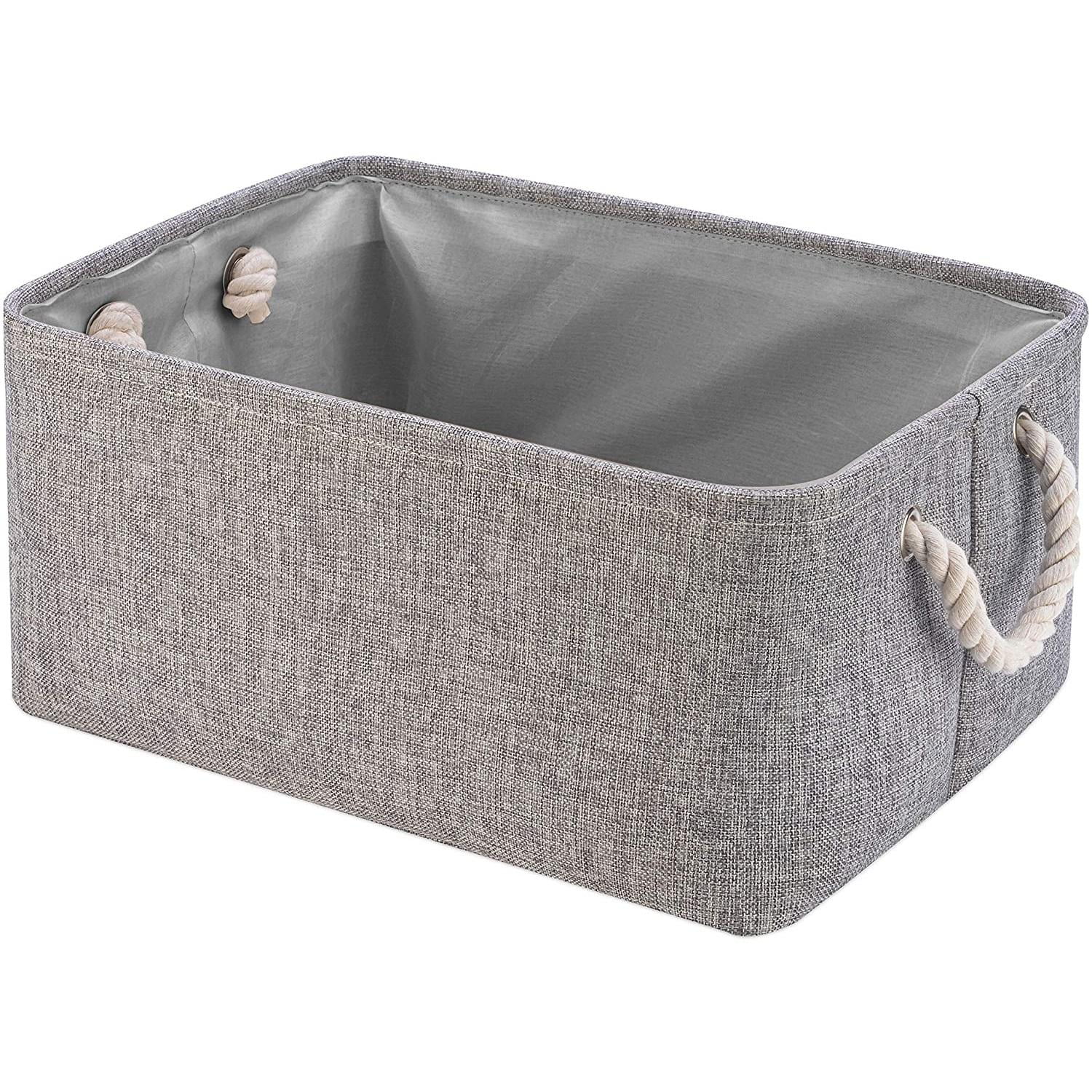  LoforHoney Home Fabric Storage Baskets for Shelves, Foldable  Canvas Closet Organizer Bins with Cotton Rope Handles for Organizing  Clothes, Large, Light Gray, 2-Pack : Home & Kitchen