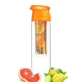 thumbnail image 1 of AMERTEER 700 Ml Portable Fruit Infusing Infuser Water Bottle Sports Lemon Juice Bottle Flip Lid, 1 of 5