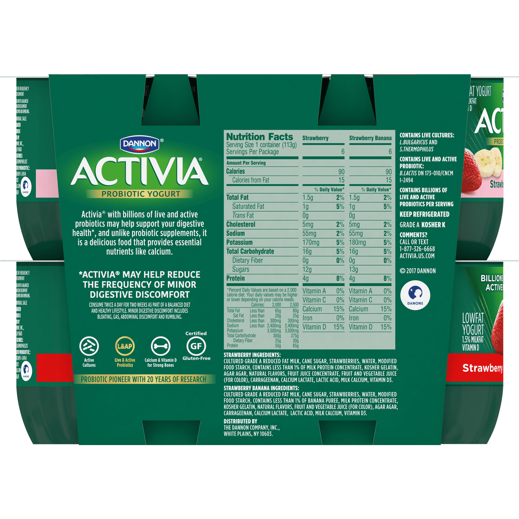 Activia Lowfat Strawberry Yogurt Nutrition Information Blog Dandk