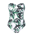 thumbnail image 5 of Hilor Women's Bandeau One Piece Swimsuits Front Twist Swimwear Strapless Ruched Bathing Suits Tummy Control, 5 of 8