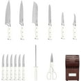 thumbnail image 2 of Cuisinart 15-Piece Knife Set with Block, High Carbon Stainless Steel, Forged Triple Rivet, White/Cherry C77WTR-15PCW, 2 of 3