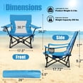 thumbnail image 3 of Walchoice Folding Beach Chair for Adults, Low Seat Camping Chair with High Back, Wide Seat Chair with Cup Holder & Carry Bag, Heavy Duty Portable Chair for Outdoor Picnic Travel - Blue, 3 of 10
