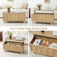 thumbnail image 6 of Lift Top Coffee Table with Arched Finish, Modern Coffee Table with Lifting Tabletop & Hidden Storage, Wood Center Table for Living Room,Convenient for Dining, Gaming or Working (Natural), 6 of 18