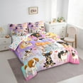 thumbnail image 5 of Feelyou Cute Cartoon Dog Bedding Comforter Set 7pcs for Kid, Kawaii Animal King Bedding Sets, Mystic Astrology Galaxy Reversible Bed Sheets, Microfiber Bedroom Decor, 3pcs, 5 of 7
