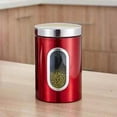 thumbnail image 2 of Kitchen Canister Stainless Steel Grain Storage Container Visible Tea Coffee Jar with Lid  Silver, 2 of 10