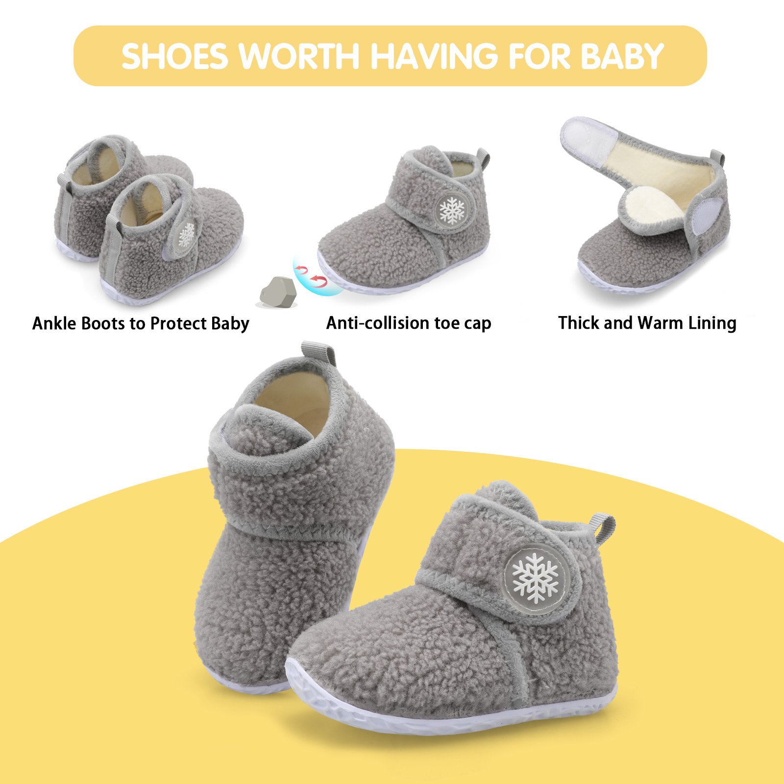 Barerun Toddler Fleece Bootie Slippers photo 2