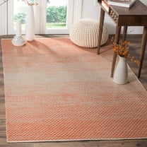 SAFAVIEH Montauk Vaughn Geometric Cotton Area Rug, Orange/Ivory, 6' x 6' Square