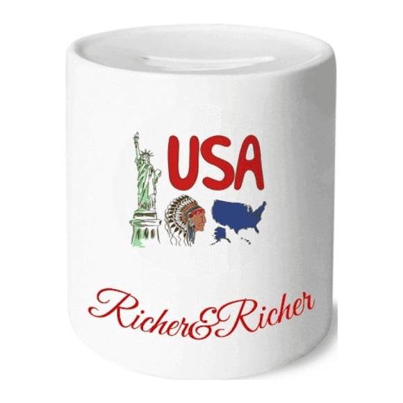 America National symbol Landmark Pattern Rich and Rich Bank Saving Box Coin