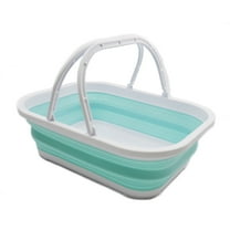 SAMMART 12L (3.17 gallon) Collapsible Tub with Handle - Portable Outdoor Picnic Basket / Crater - Foldable Shopping Bag - Space Saving Storage Container