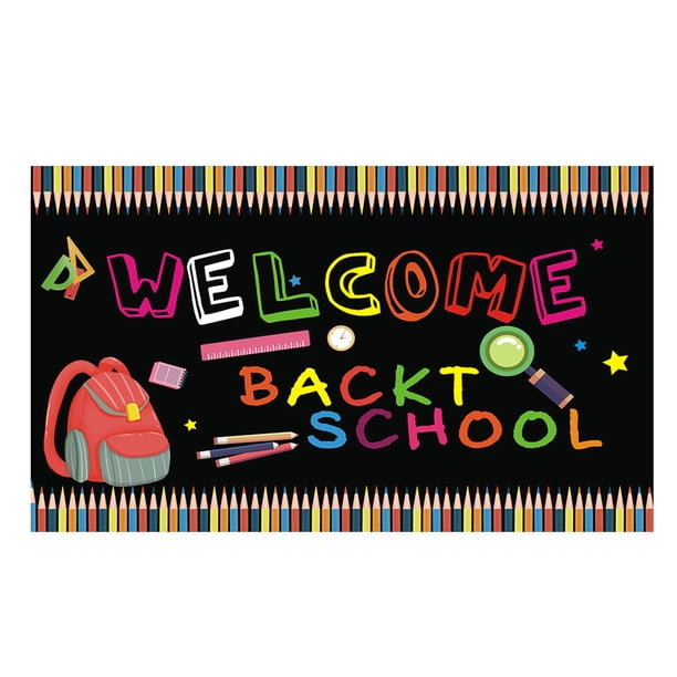 Bienvenido de nuevo a la escuela, cartel de pared, porche, puerta, telón de fondo, decoración de fiesta para exteriores, interiores Inevent HA000191-00B