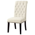 thumbnail image 5 of Alana Fabric Upholstered Dining Side Chair Beige and Rustic Espresso (Set of 2), 5 of 13