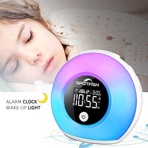 SPOTFISH Despertador para Niños, Luz Despertador Altavoz Bluetooth Ina