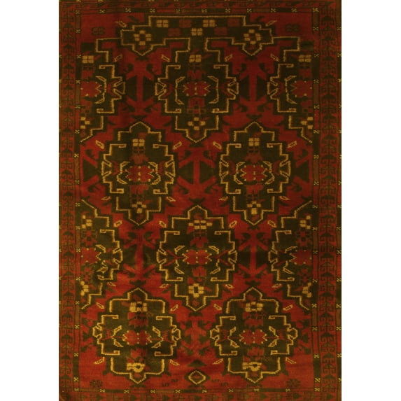 Ahgly Company Indoor Rectangle Persian Yellow Traditional Area Rugs, 8' x 12'