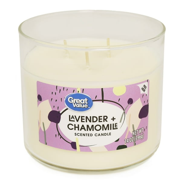 Great Value Lavender & Chamomile Scented Candle, 14 oz - Walmart