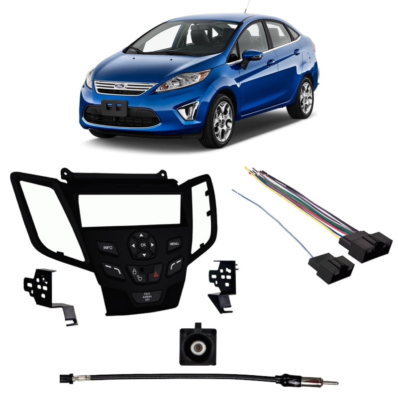 Fits Ford Fiesta 2011 w/o Sync SDIN Harness Radio Install Kit Black Dash 