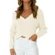 thumbnail image 1 of Suéter Con Hombros Descubiertos, Suéter Con Cuello En V, Suave, Transpirable, Informal, Elegante, De Moda, Color Puro Para Mujeres Para El Trabajo Diario ANGGREK DE1711, 1 of 7