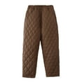 thumbnail image 2 of Lixiuxyad High Waisted Pants Women's Solid Color Fashion High Waist Cotton Padded Pants For Outdoor Wear Brown, 2 of 6