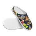 thumbnail image 3 of Rateoe Butterfly Wild Insect Print Women's Men's Cotton Knit Slippers Lightweight Memory Foam Indoor House Shoes with Anti-Skid Sole-40/41, 3 of 7