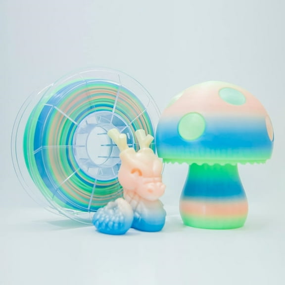 Ziro 3D Rainbow Glow in dark PLA 1.75mm 1kg, Glow in Dark Rainbow