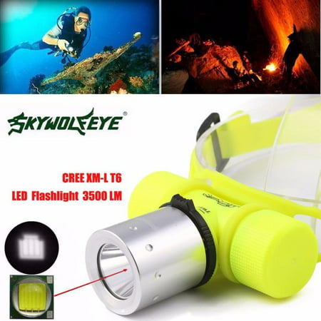 3500Lm T6 LED Waterproof Underwater Diving Head light Lamp Flashlight