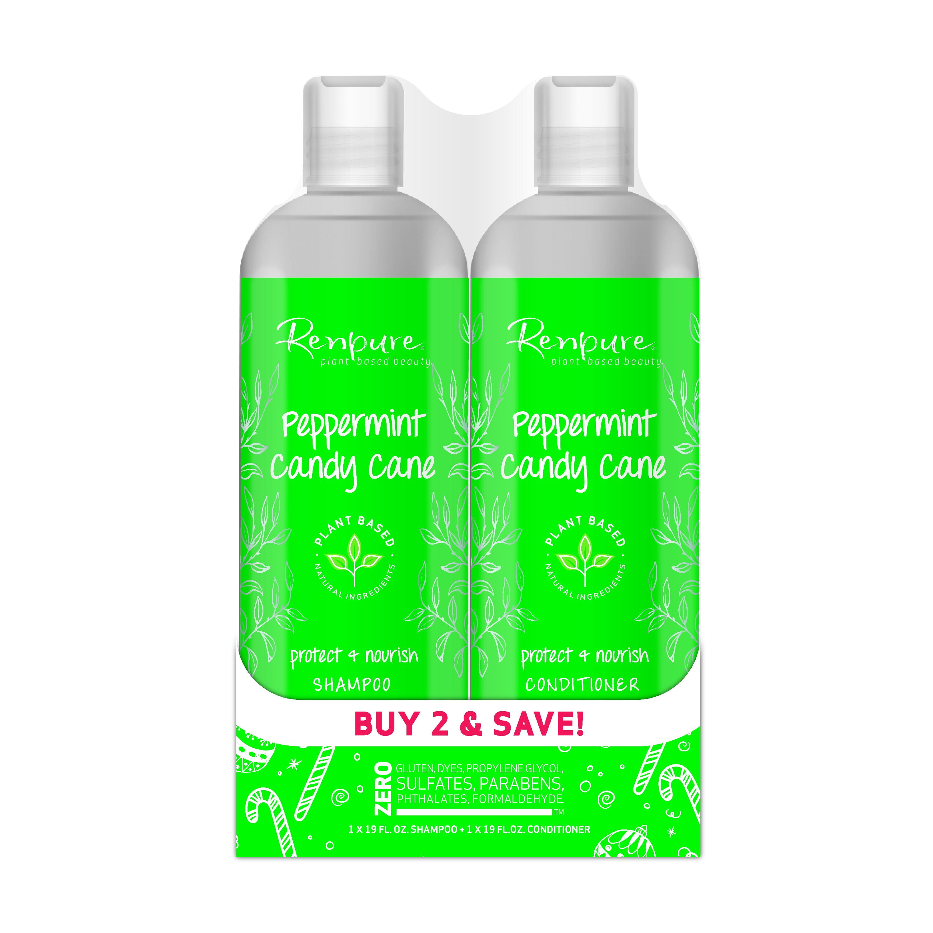 Renpure Peppermint Candy Cream Shampoo and Conditioner Holiday Pack 19 Fl. Oz