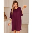 thumbnail image 4 of Ekouaer Plus Size Nightgowns for Women Bamboo Viscose Sleepshirts Short Sleeve Nightshirt Oversized Sleepwear Sleepdress, 4 of 6