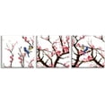 thumbnail image 2 of Traditional Chinese Bird Painting on Peach Trees Canvas Prints Set of 3 Wood Framed 16x16 inches Wall Art Plum Blossom Print, 2 of 6