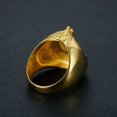 thumbnail image 4 of Hip hop 14K Yellow Gold Big Egyptian Pharaoh Rings for Men Rock Mens Signet Finger Jewelry Gift, 4 of 6
