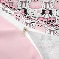 thumbnail image 4 of Homewish Coquette Halloween Skull Ghost Duvet Cover Queen,Cherry Bow Print Queen Bedding,Pink White,Pink Reversible,3 Pieces,1 Duvet Cover and 2 Pillowcases, 4 of 6